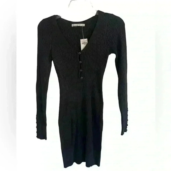 Abercrombie & Fitch Long Sleeve Knit Ribbed
Button Down Bodycon Dress Size XS - Picture 1 of 11